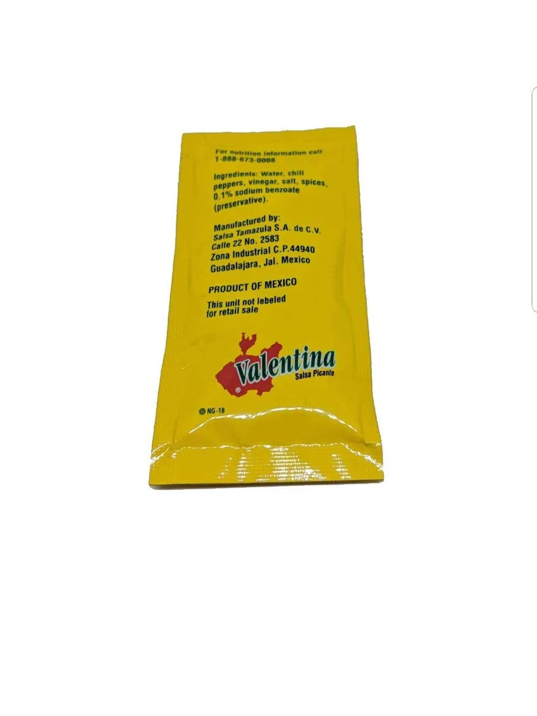 Valentina red sauce packet pour, mess-free condiment for quick meals