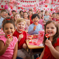 Valentine Lollipop Swirled Strawberry Cream classroom idea highlighting bright treats