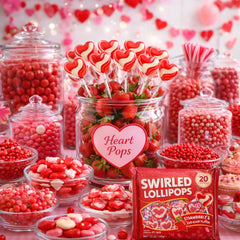Valentine Lollipop Swirled Strawberry Cream individually wrapped for clean sharing