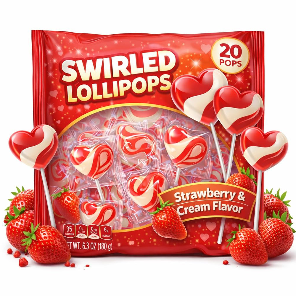 Valentine Lollipop Swirled Strawberry Cream pack-display for classroom gifting