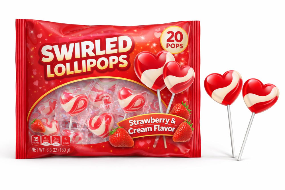Valentine Lollipop Swirled Strawberry Cream party favors add festive flair