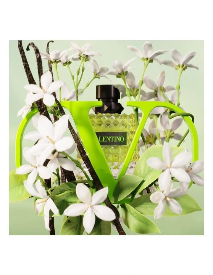Valentino Donna Born In Roma Green Stravaganza cap close-up, sleek design