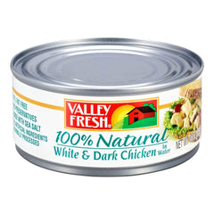 VALLEY FRESH Chuck Chicken in Water label shows 9g protein per serving