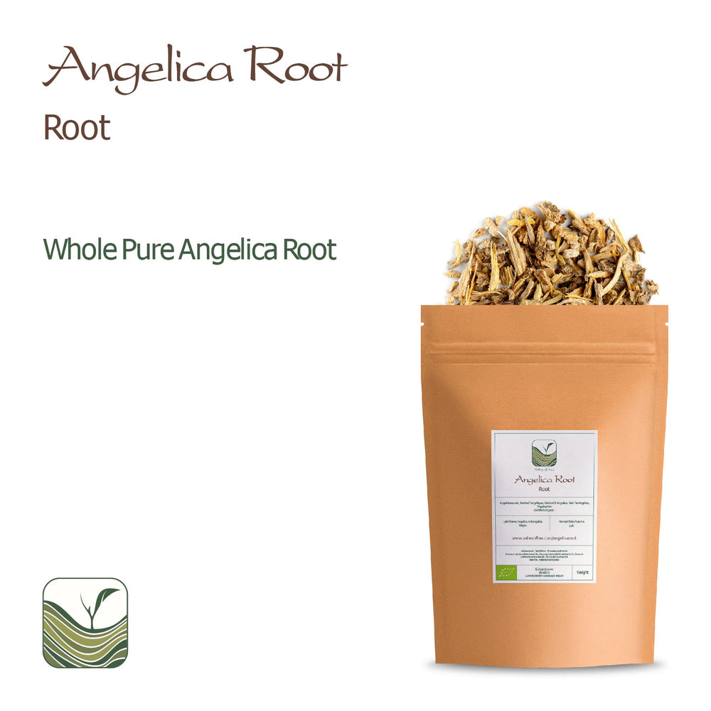 Valley of Tea angelica root closeup texture - earthy resinous notes for infusion