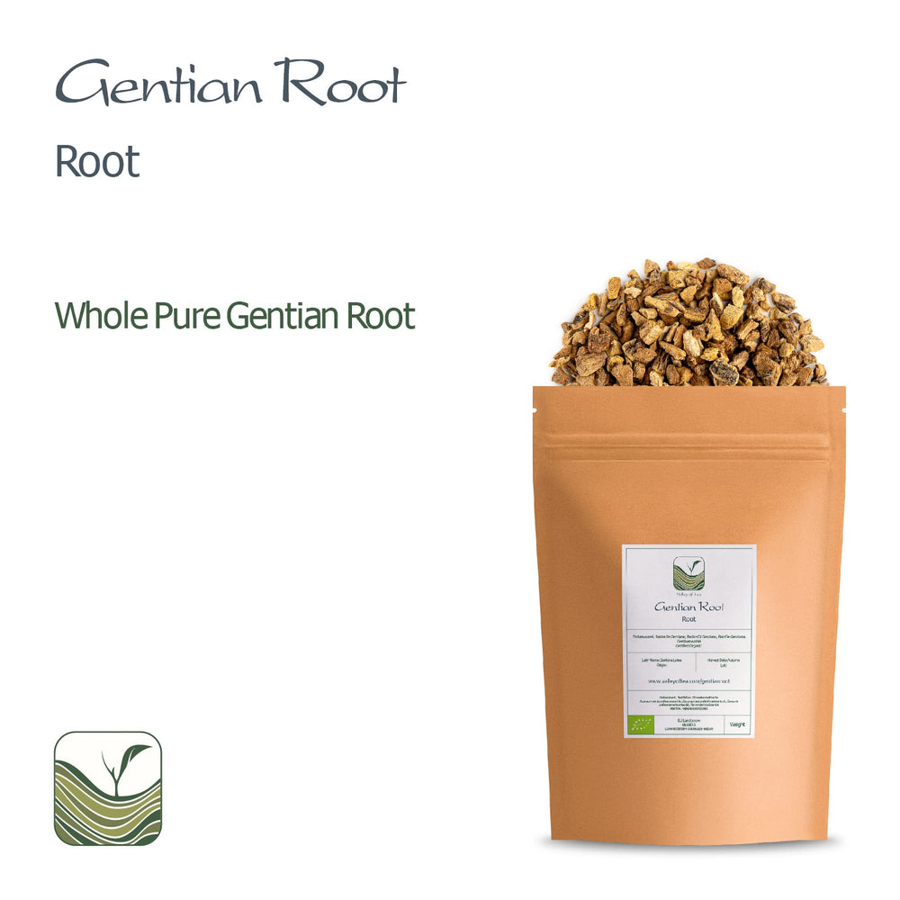Valley of Tea Gentian dried root infusion for flavorful tea.