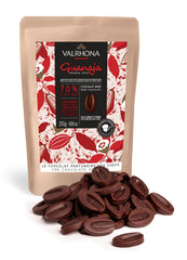 Valrhona Guanaja 70% discs melt precisely for sauces and pastries.