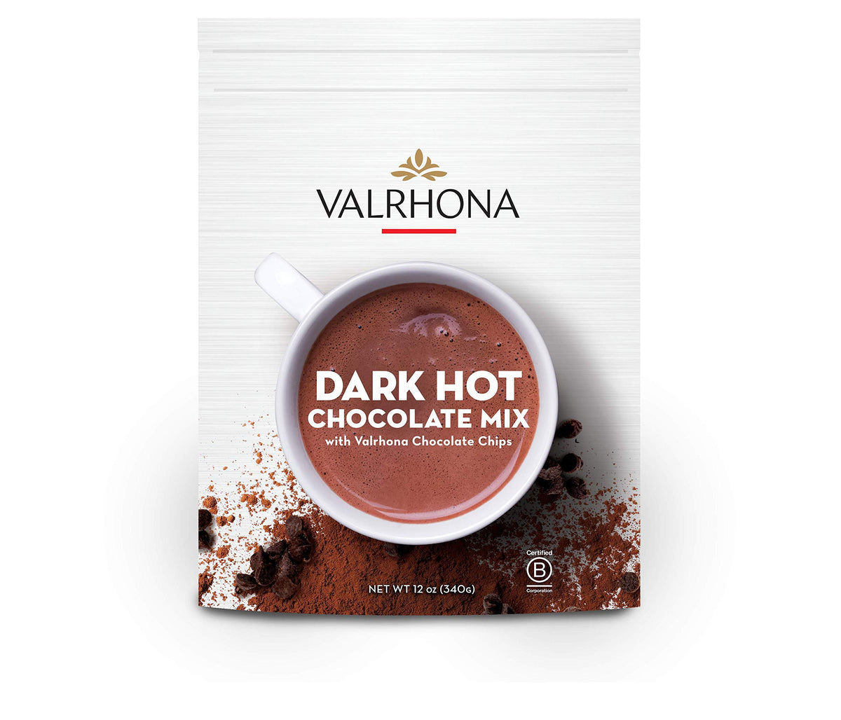 Valrhona premium dark hot chocolate powder for rich, indulgent flavor