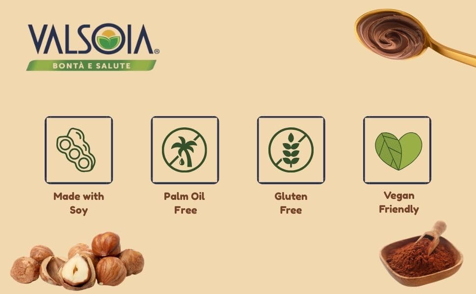 Valsoia Hazelnut Cream fits gluten-free diets as a versatile baking ingredient.