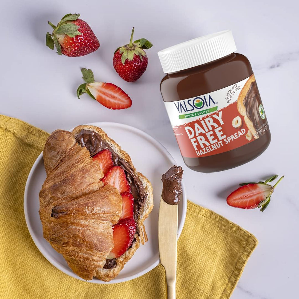 Valsoia Hazelnut Cream used as a pastry filling for creamy layers.