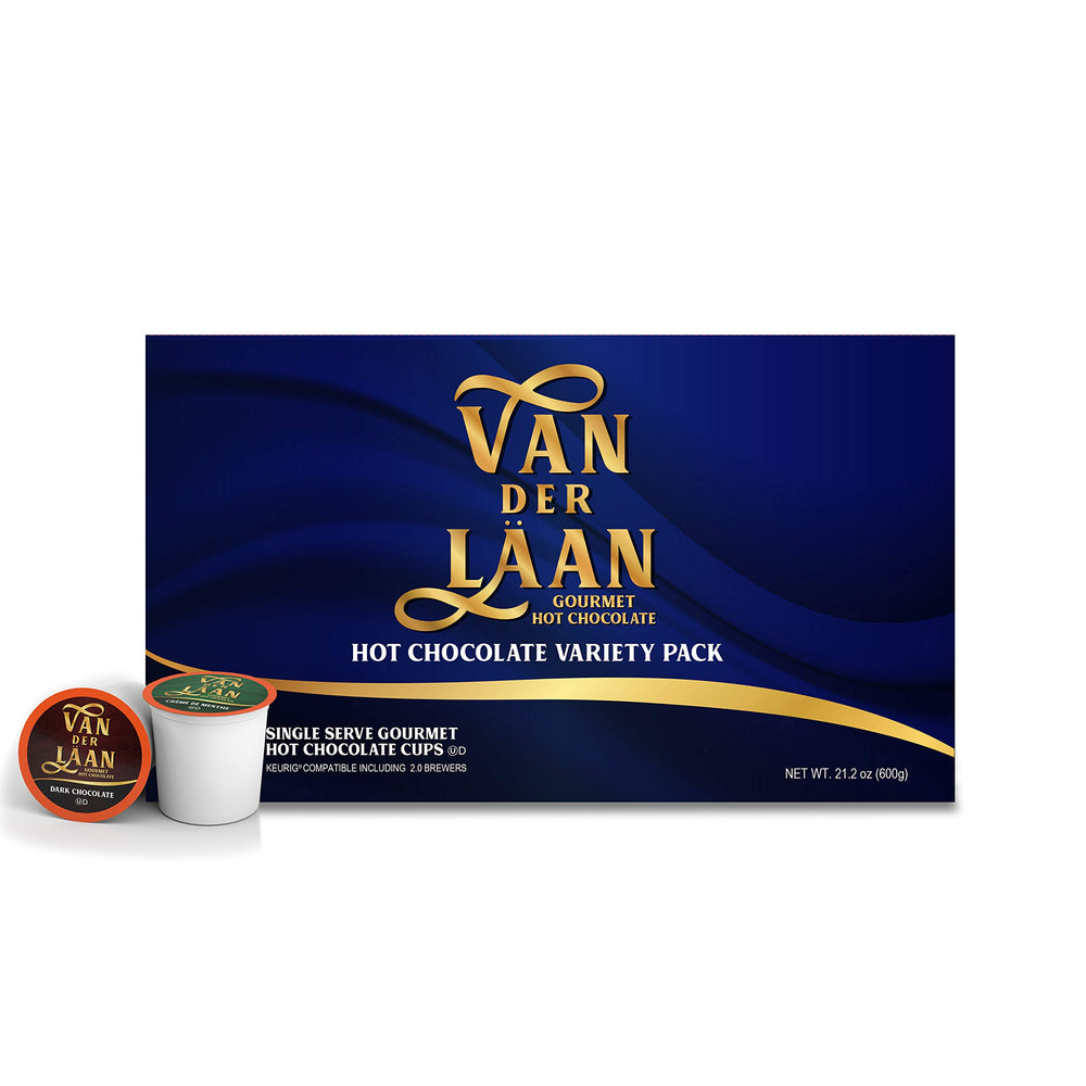 Assorted flavors from Van Der Laan Chocolate pods, convenient for daily cocoa ritual