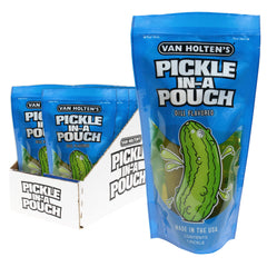 Van Holten's jumbo dill pickle-in-a-pouch for bold grab-and-go flavor.