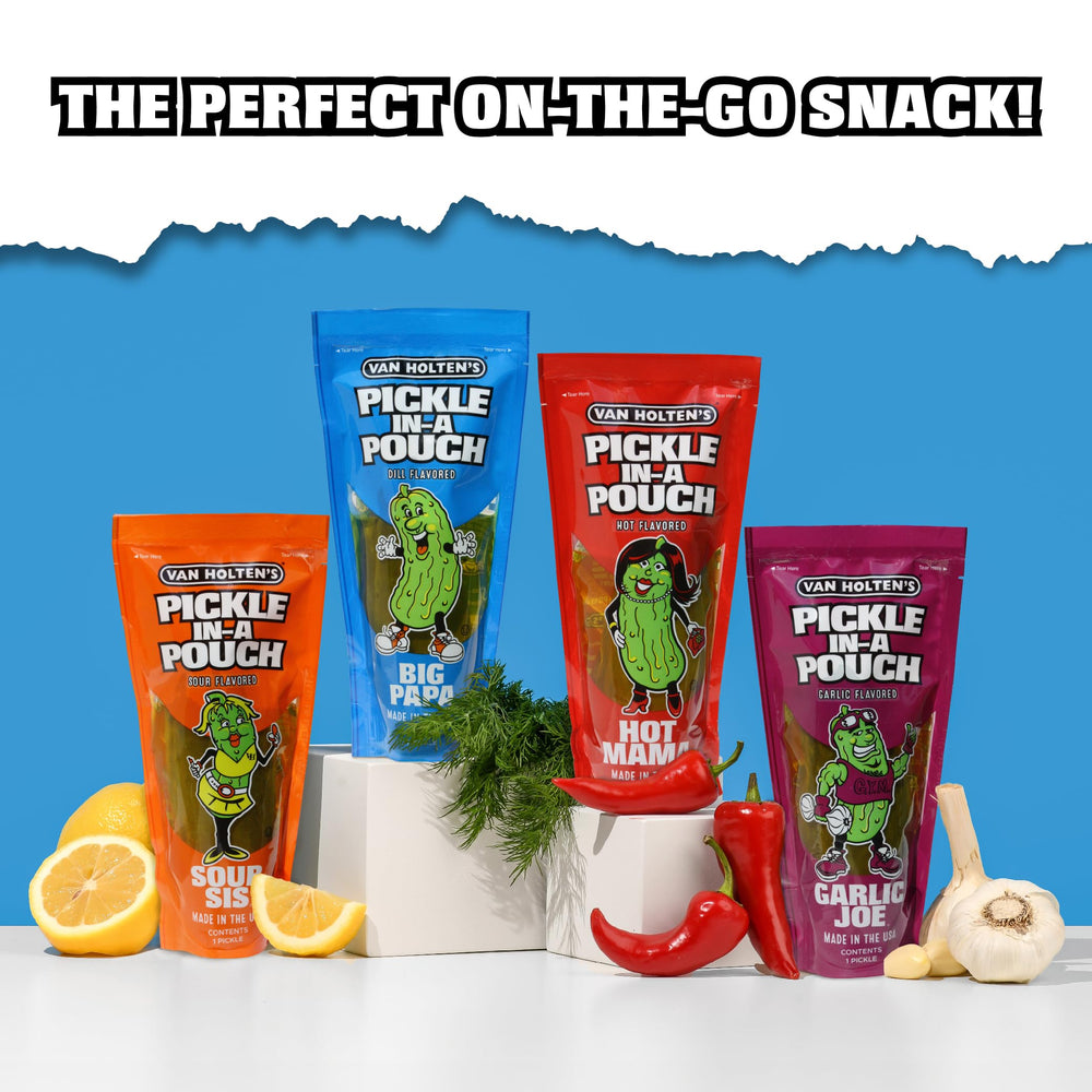 Van Holten's Sour Sis pickle-in-a-pouch for tangy lunchbox snacking