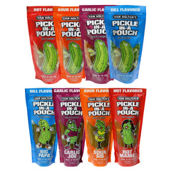Van Holten's Pickles Variety Pouch Sampler showing 8-pack packaging for grab-and-go snacking