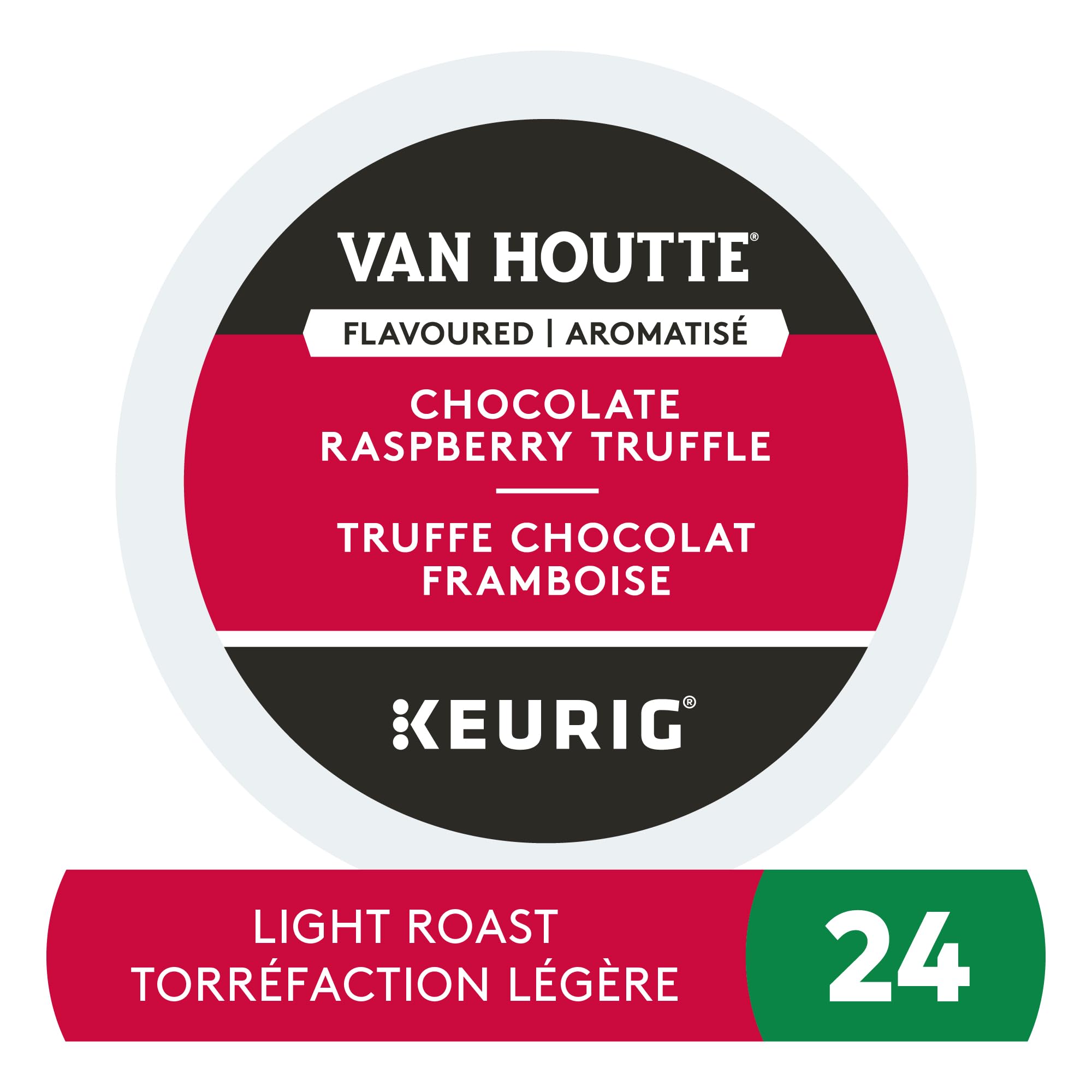 Brewed Van Houtte Raspberry Chocolate Truffle in Keurig with rich aroma.
