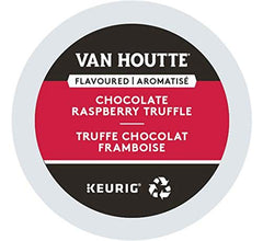 Van Houtte Raspberry Chocolate Truffle cup image, bold aroma and smooth flavor for Keurig brewers.