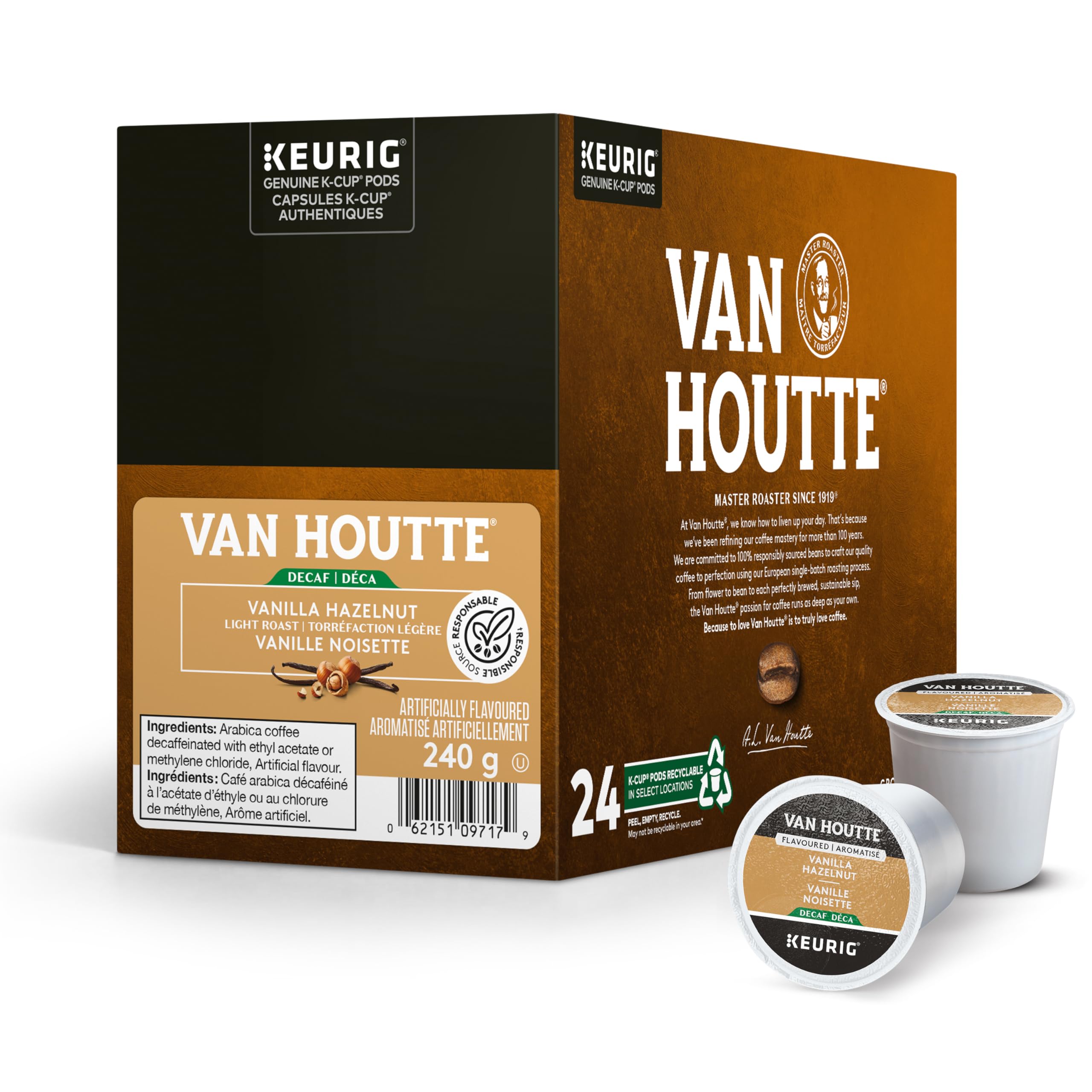 K-Cups on kitchen counter ready for quick Van Houtte mornings.