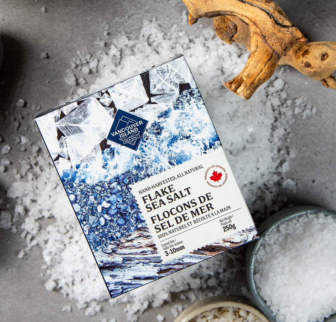 Vancouver Island Sea Salt flaky salt on eggs boosts natural flavor.