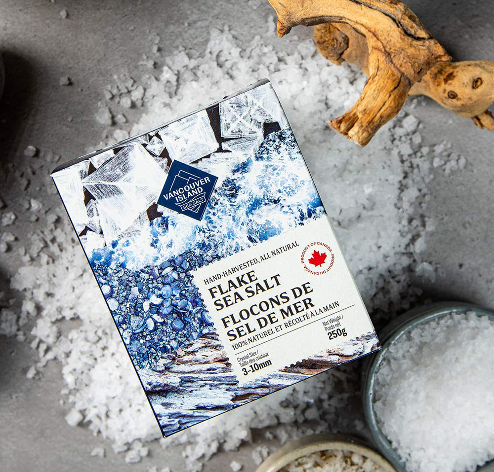 Vancouver Island Sea Salt flaky salt on eggs boosts natural flavor.