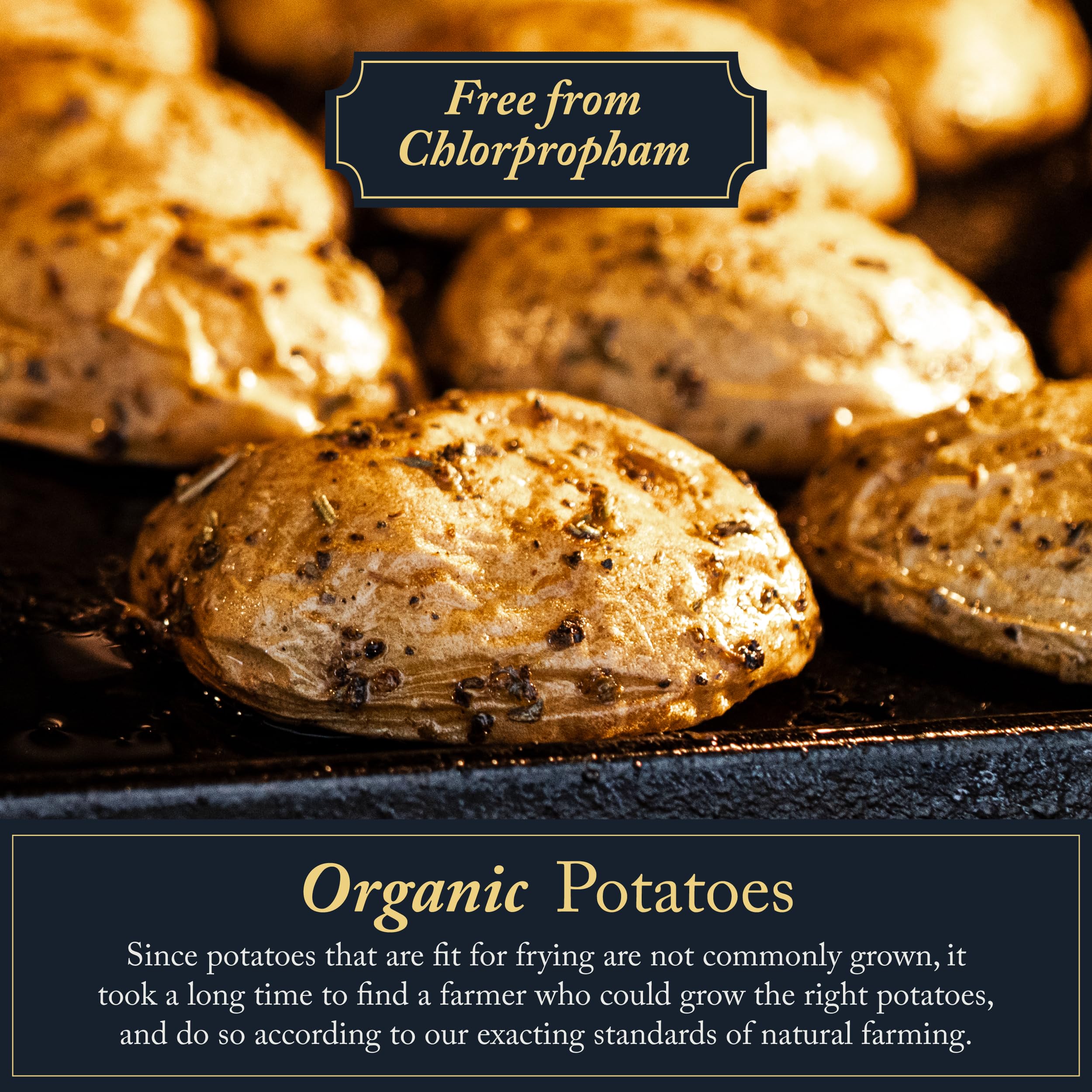 Vandy Crisps natural ingredients label closeup reinforces simple, traditional preparation.