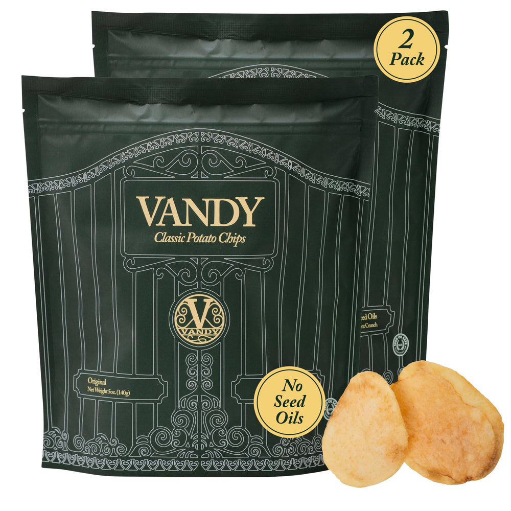 Vandy Crisps Original bag front showing classic crunch and simple ingredients