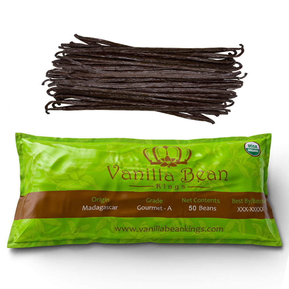 Vanilla Bean Kings Madagascar vanilla beans in pod form, ready to flavor recipes.