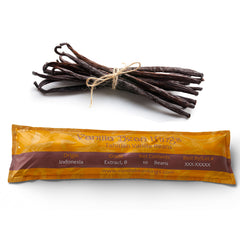 Vanilla Bean Kings Tahitian beans closeup showing rich seeds for flavor