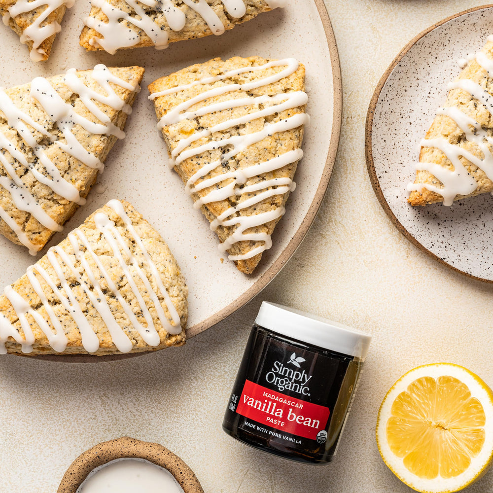 Vanilla bean paste blends into batter to add depth and specks.