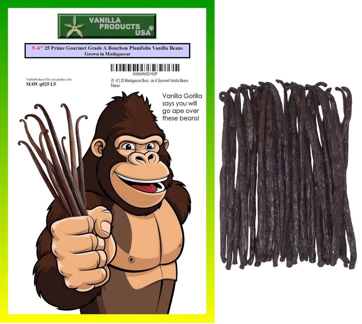 Vanilla Products USA 25 beans vacuum-packed for peak freshness