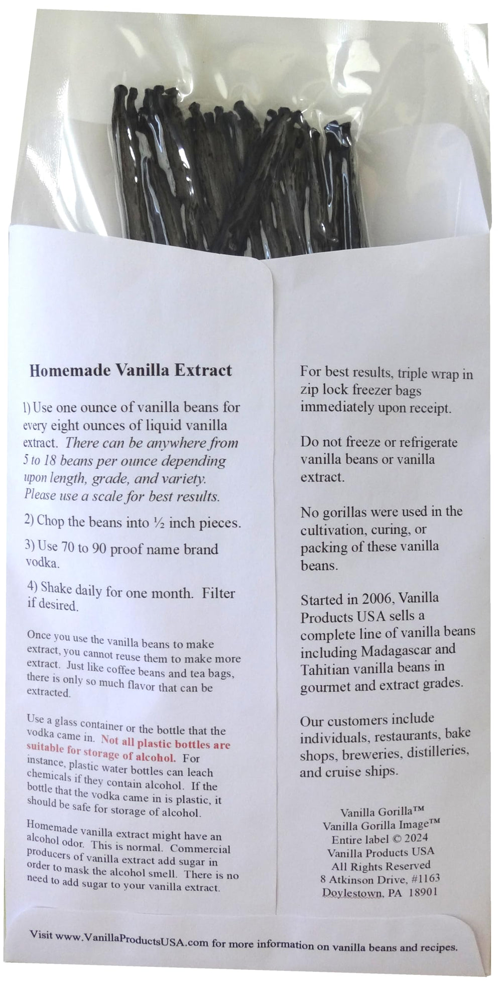 Vanilla Products USA Madagascar vanilla beans traditionally cured for balanced aroma