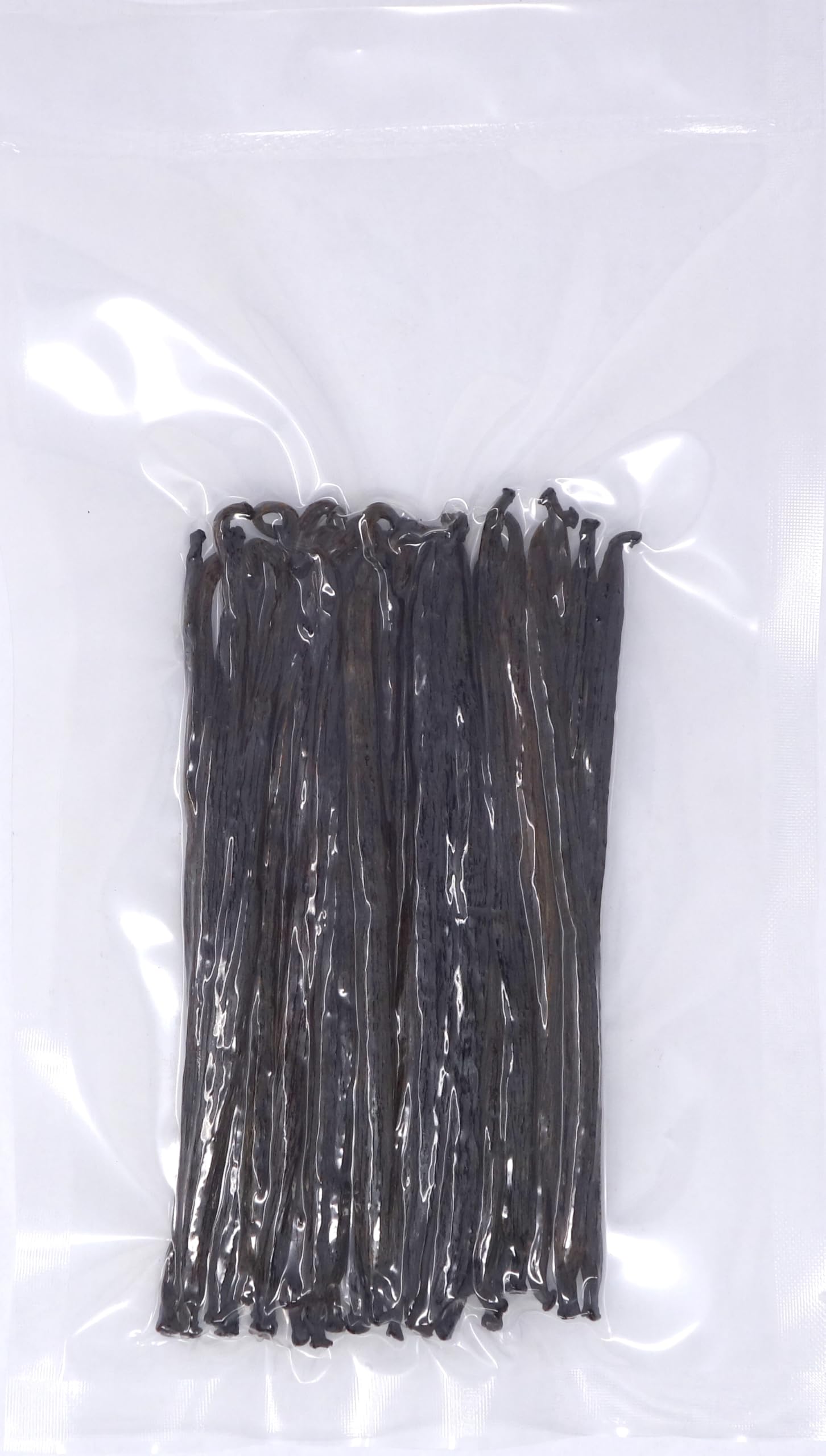 Vanilla Products USA whole Tahitian vanilla beans close-up showing texture.