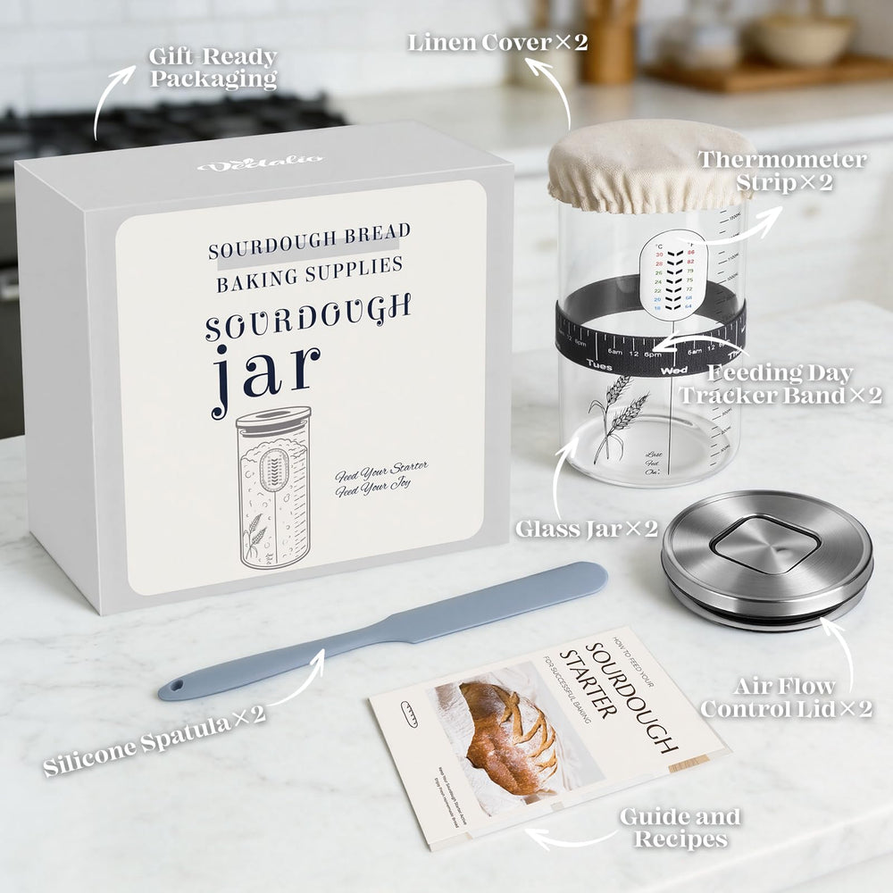 Vedalio sourdough jar cover cloth aids clean, reusable fermentation coverage.