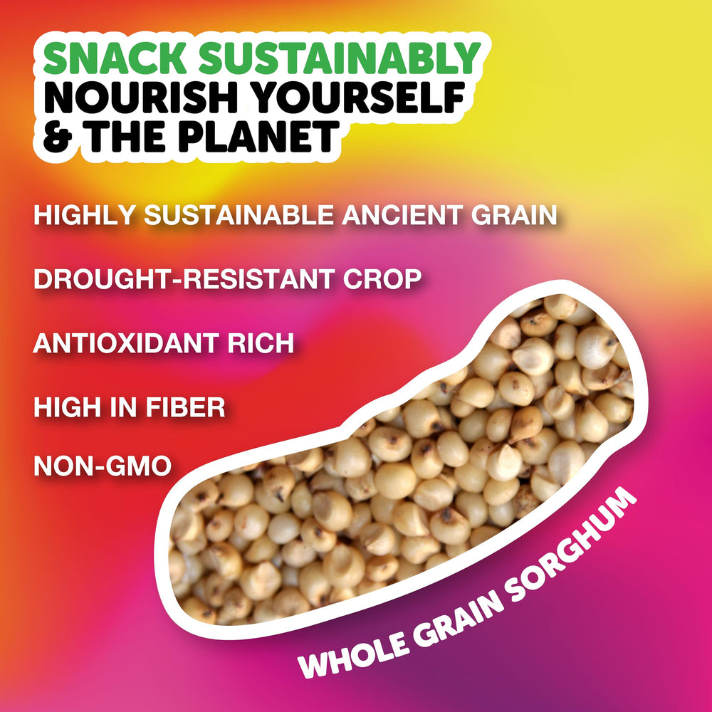 Vegan Rob's Cauliflower Puffs sustainability label highlights eco-conscious sourcing.