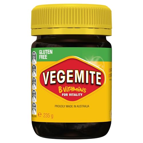Vegemite Gluten Free in a spread-jar, a convenient pantry staple for quick flavor boosts.