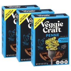 Veggiecraft Farms Penne pasta new recipe on stove for quick weeknight meals.