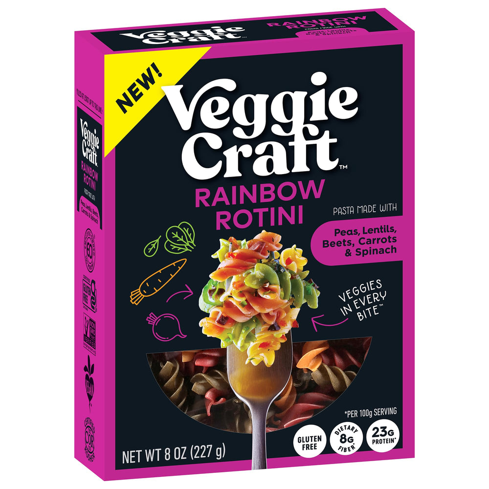 Colorful Rainbow Rotini twists—kid-friendly pasta that adds visual appeal to meals