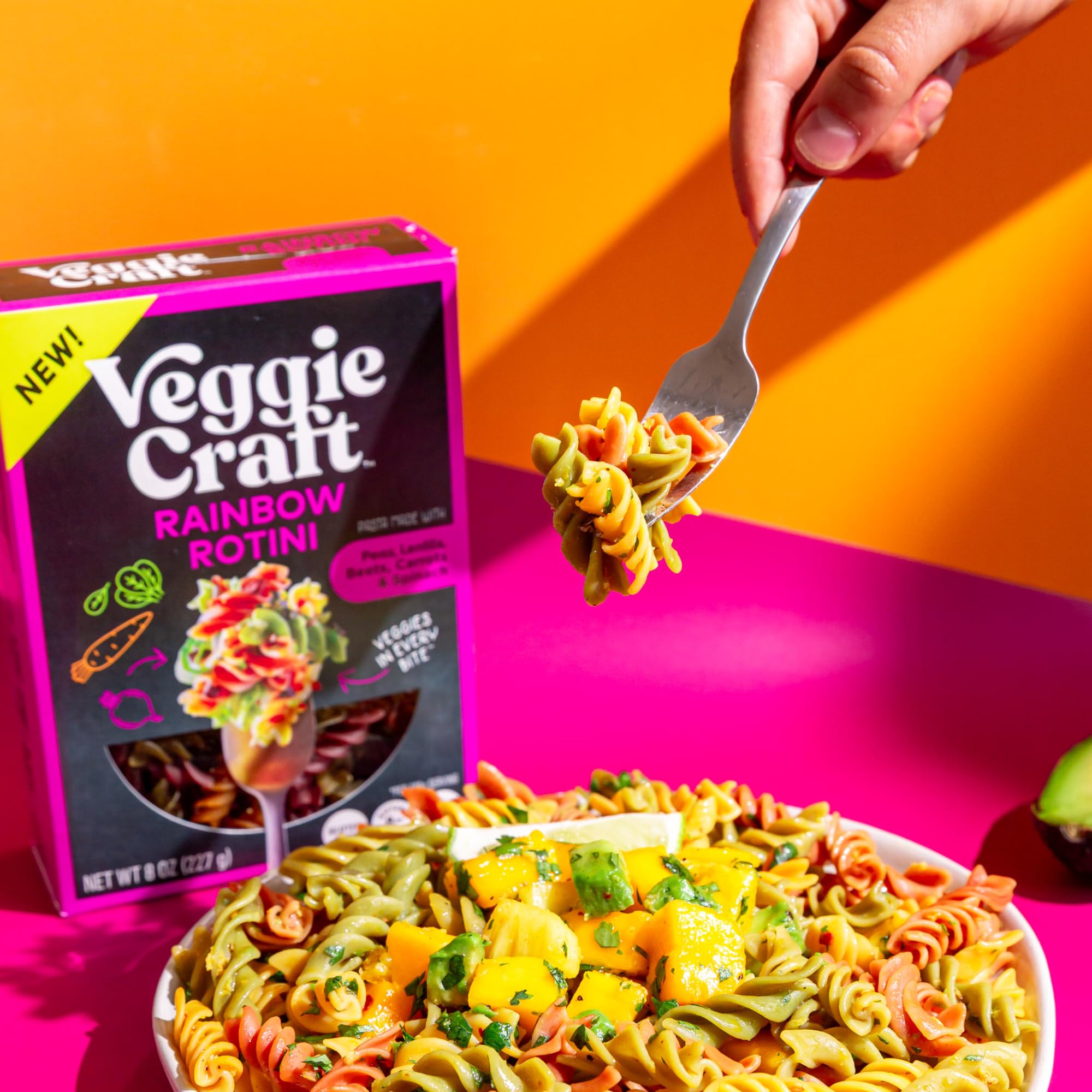 Rainbow Rotini in a lunchbox—gluten-free, plant-based protein for busy days