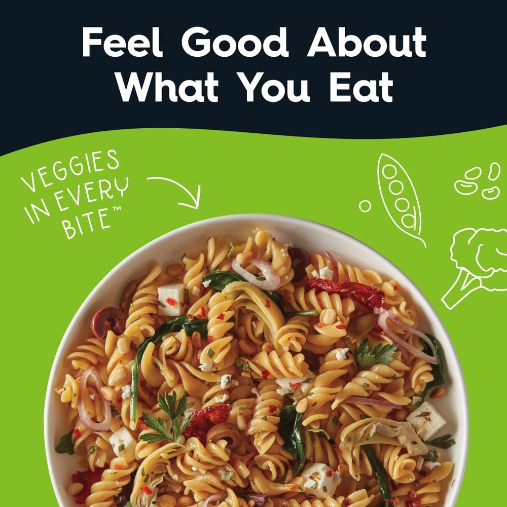 Dry Veggiecraft Farms Rotini pasta packet laid flat