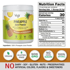 Vegs Pineapple Powder with measuring scoop, ideal for shakes and baking