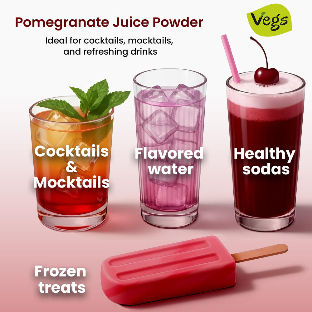 Vegs Pomegranate Powder freeze-drying icon communicates preserved flavor and nutrients