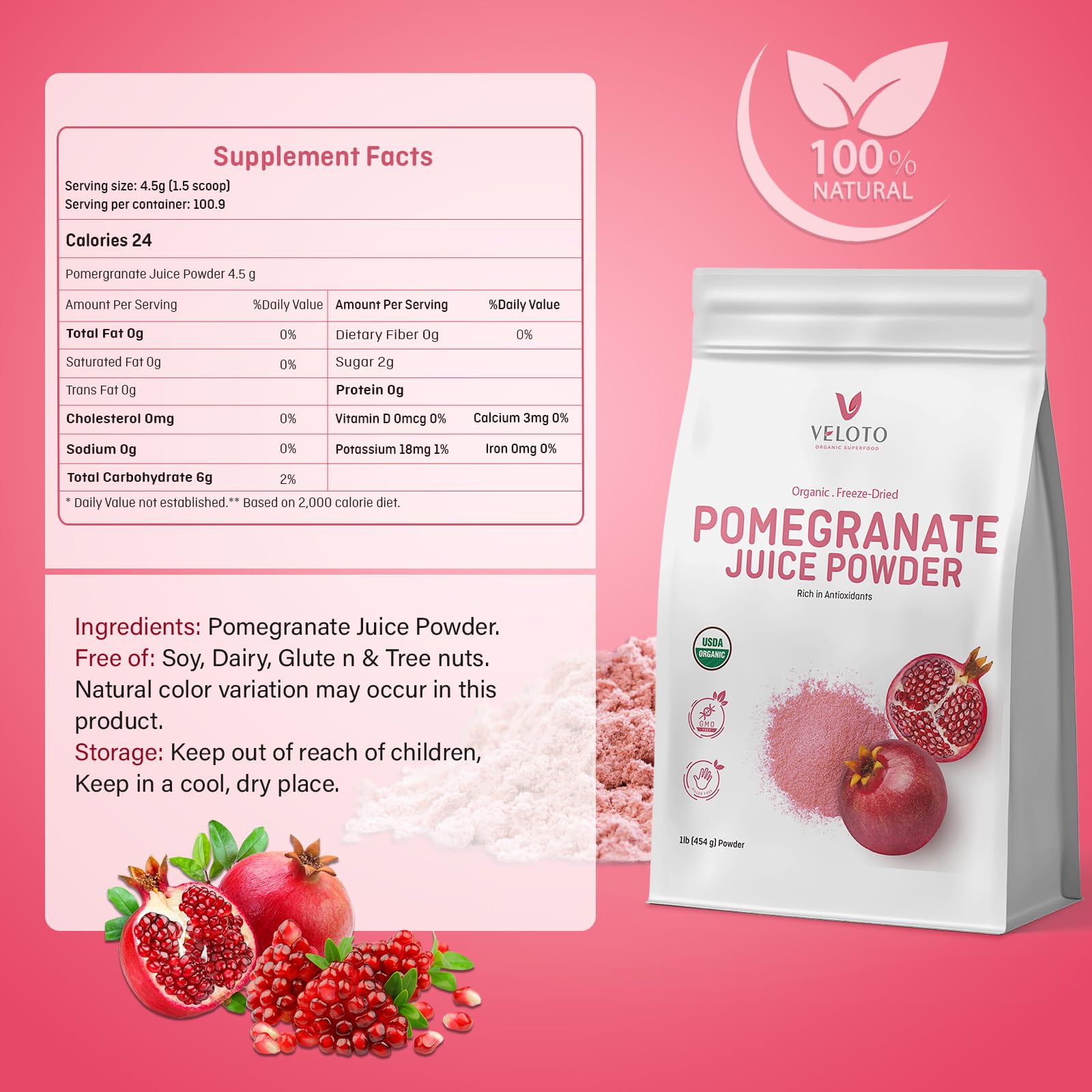 VELOTO powder scoop shows precise portions for consistent flavor.
