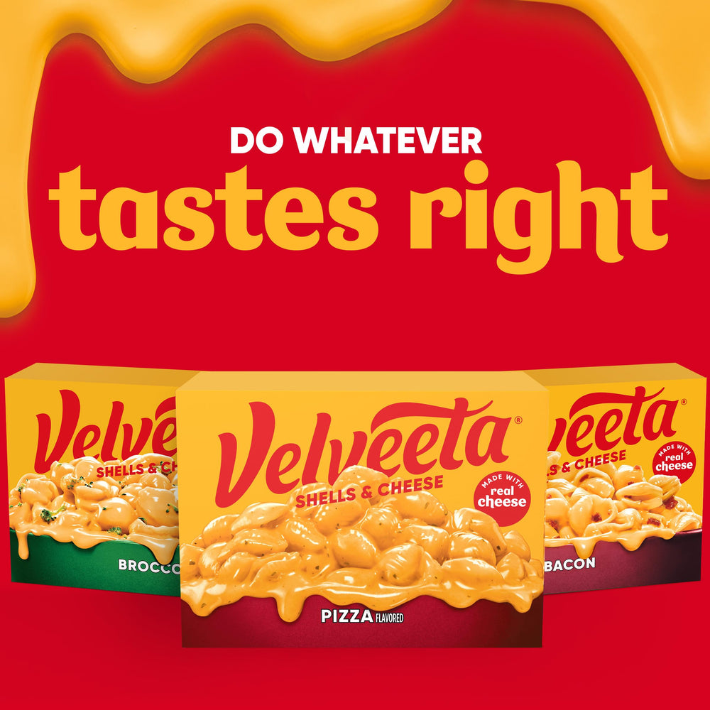 Velveeta box with serving suggestion for three portions