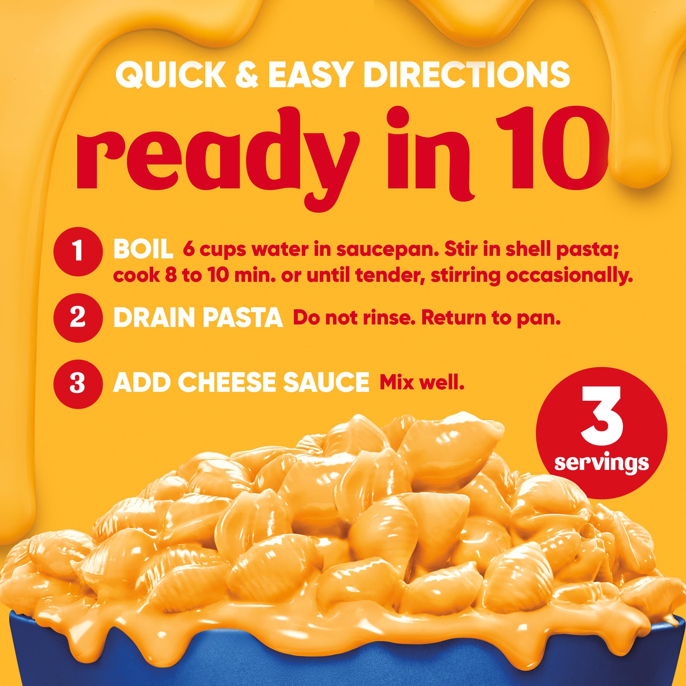 Creamy macaroni shells with Velveeta cheese offering comforting texture.