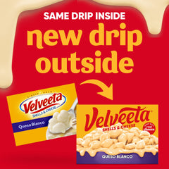 Velveeta melted cheese close-up showcasing velvety sauce.