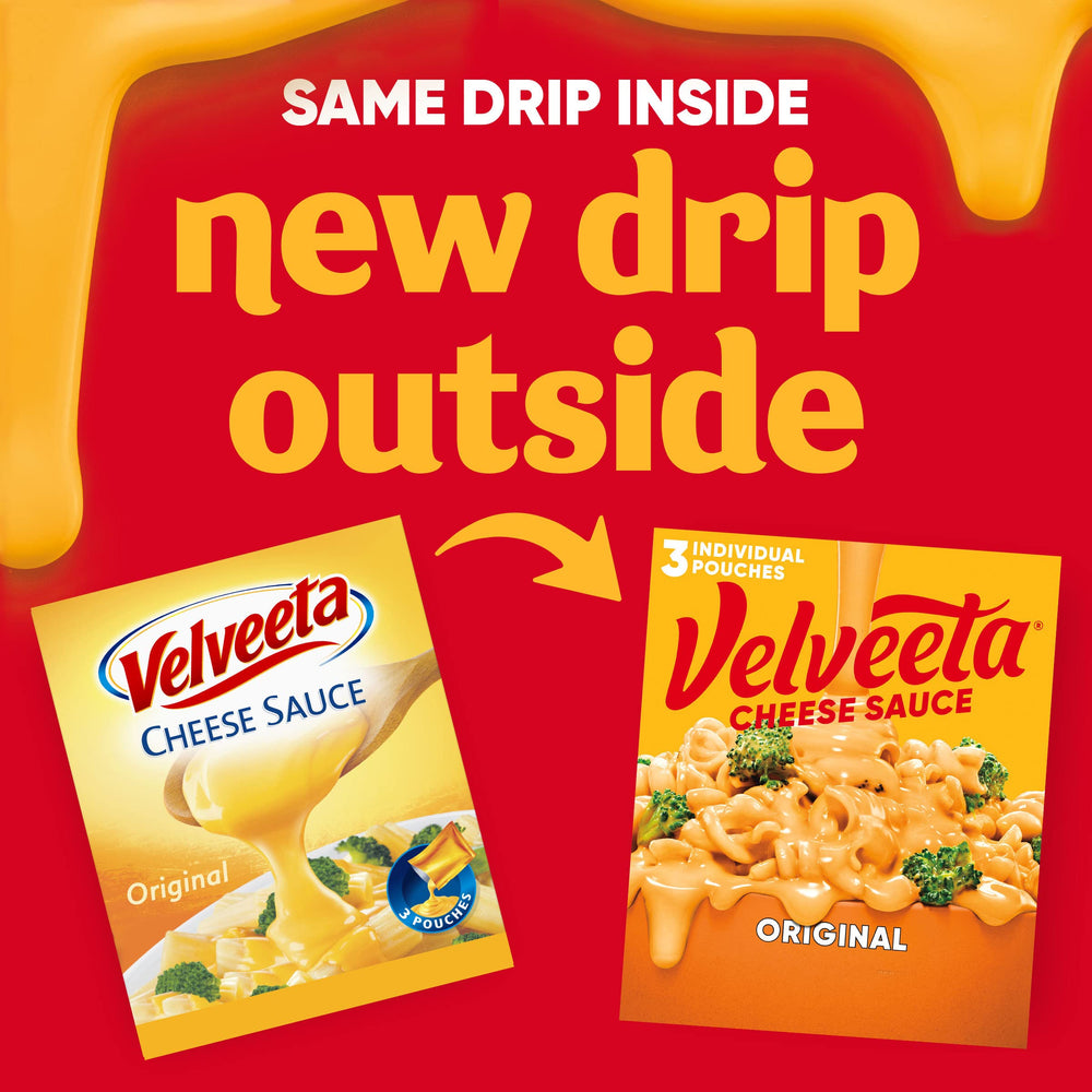 Velveeta Original Cheese Sauce Pouch adds melty richness to macaroni