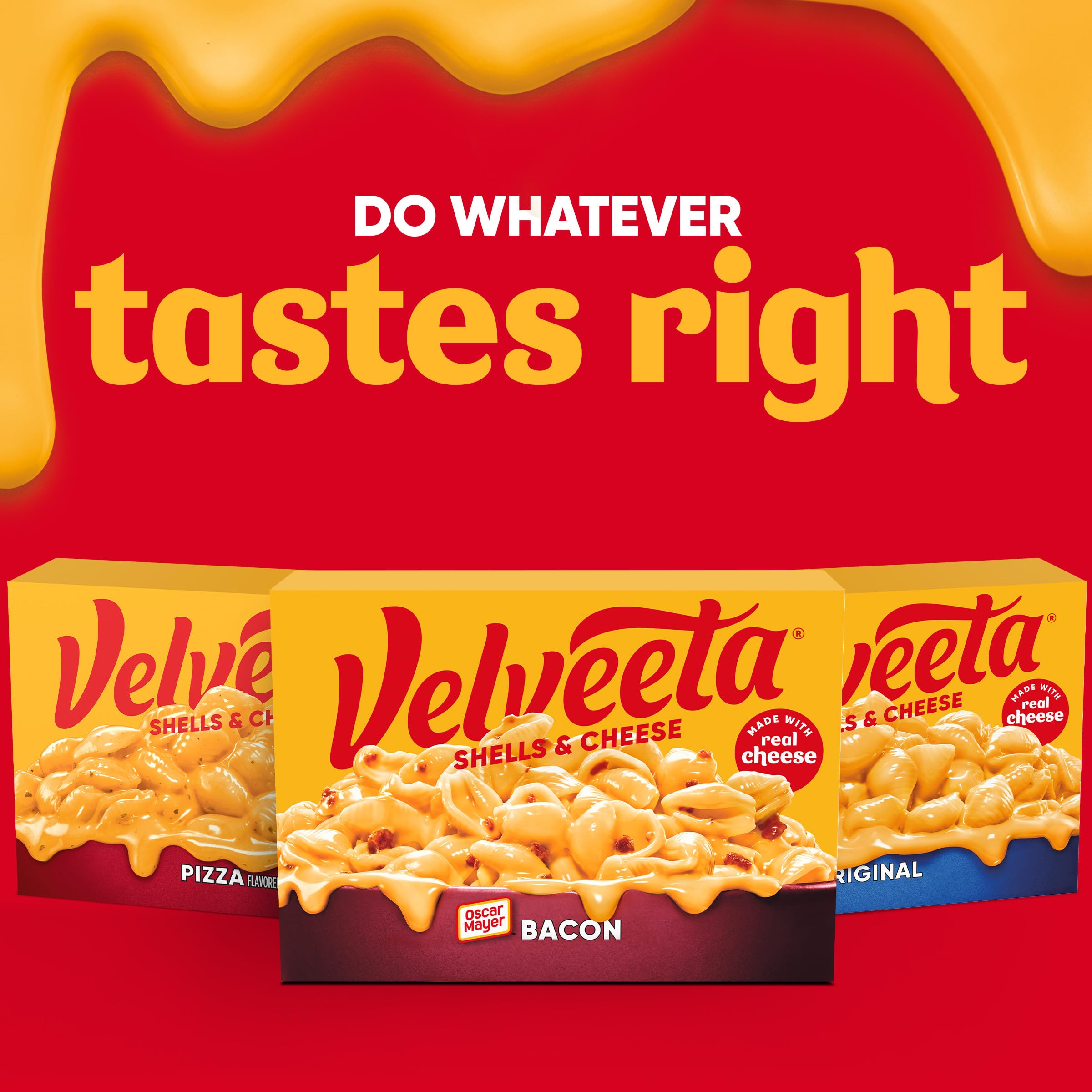 Velveeta packaging shown as a pantry essential for quick meals.