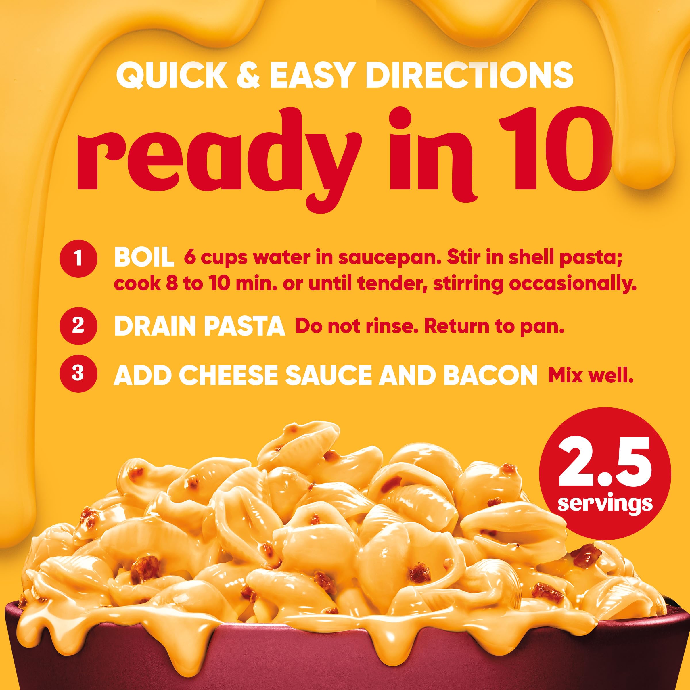 Steaming bowl of Velveeta macaroni ready for serving.