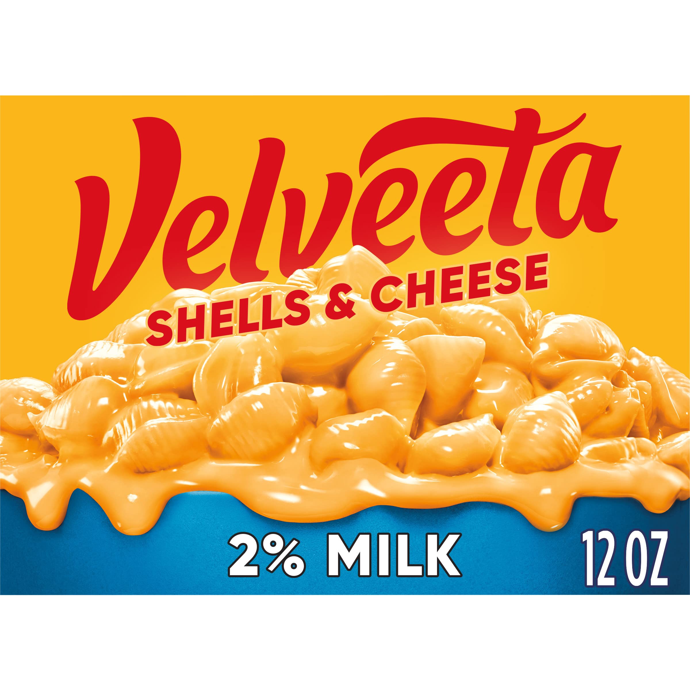 Velveeta Shells and Cheese box with spoon for quick family-friendly dinners.