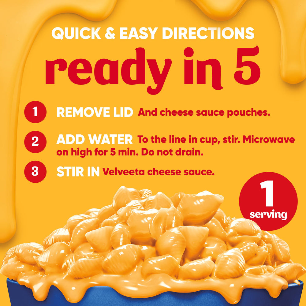 Kid-friendly Velveeta Shells and Cheese lunch ready in minutes.