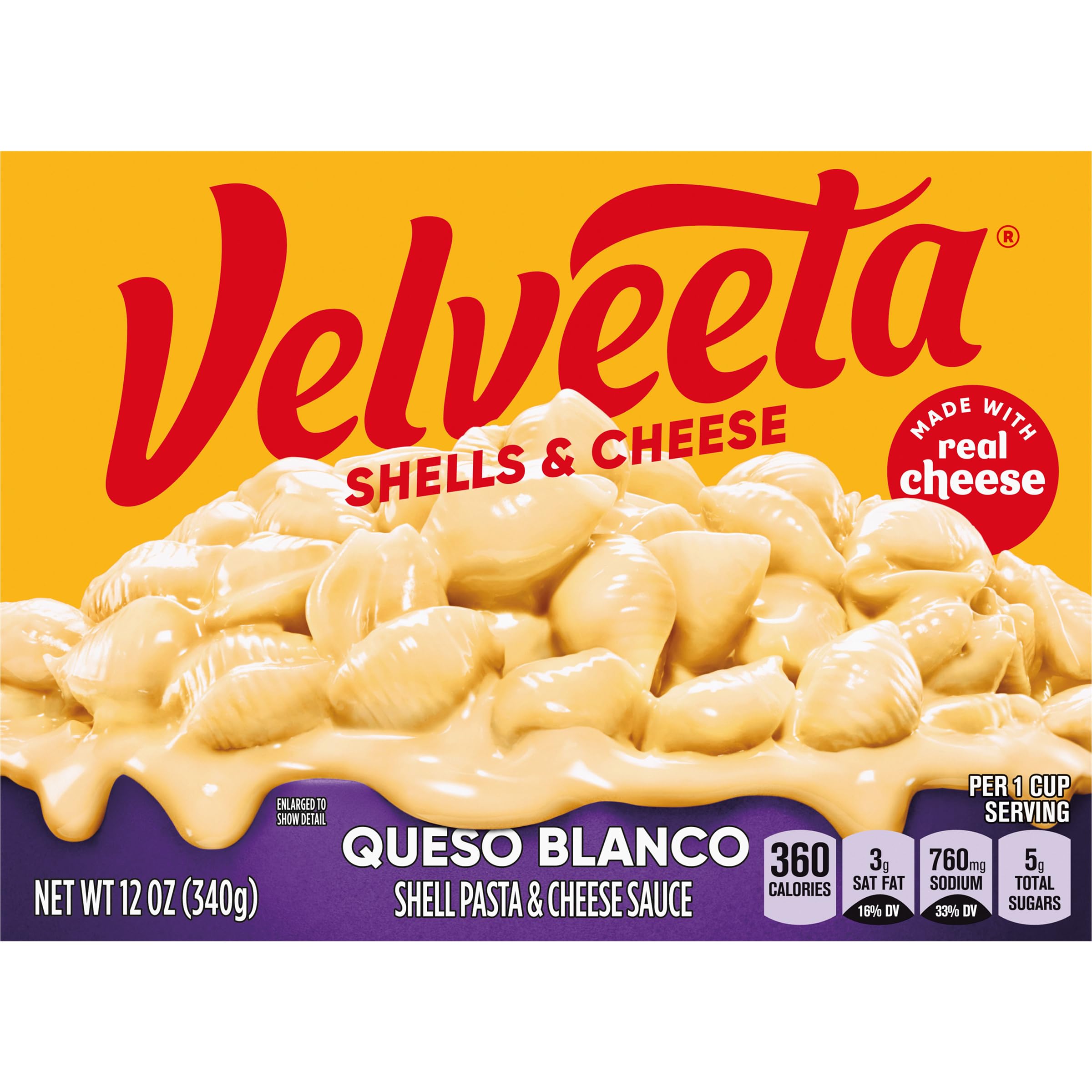 Velveeta Shells & Cheese Queso Blanco box ready for quick weeknight meals.