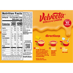 Velveeta Shells cooked pasta plated with creamy sauce ready to serve.